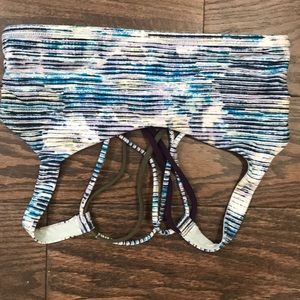 Blue and purple striped Free To Be lululemon bra